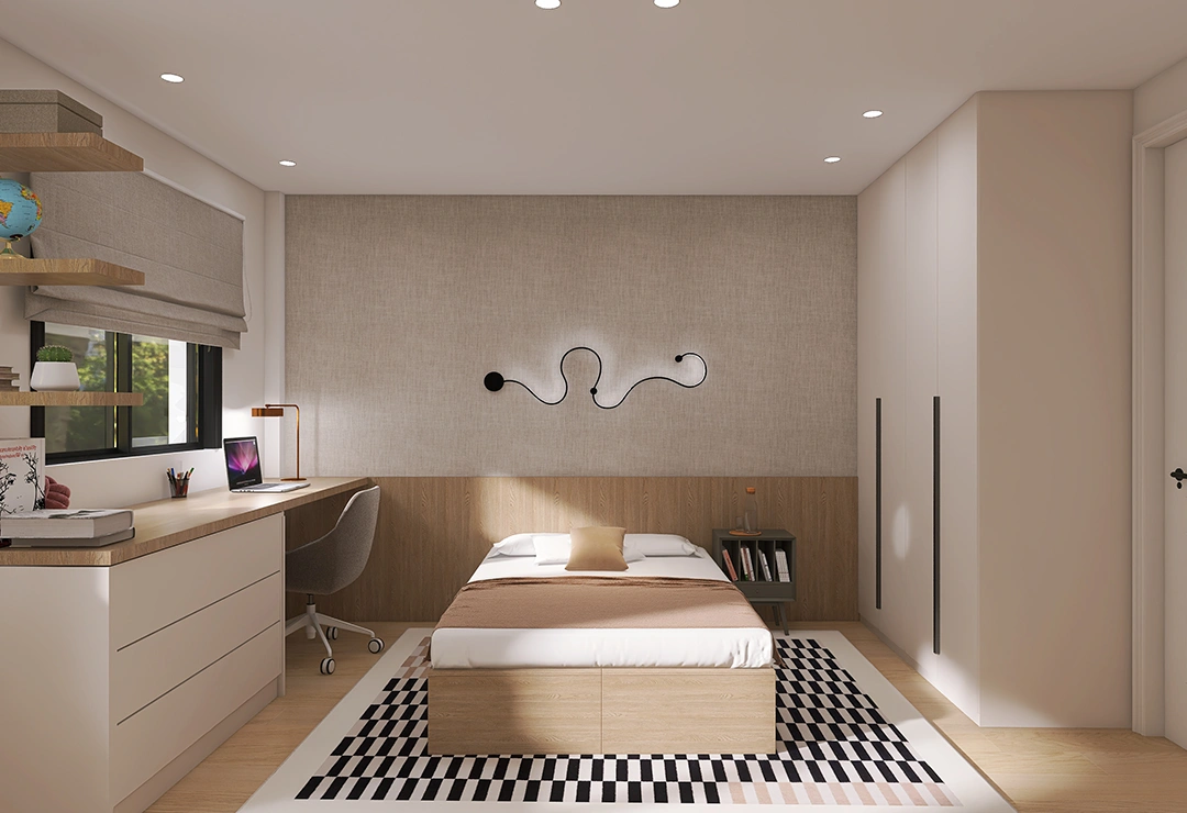 SEDA 25 Habitación invitados habitación infantil tonos crema, tierra, beige minimalista