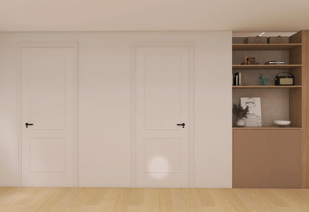 SEDA 35 Pasillo minimalista con decoración en tonos madera