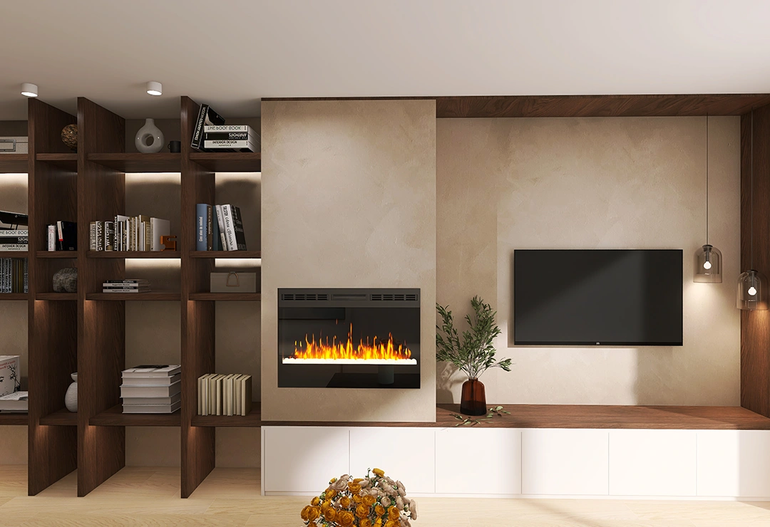SEDA 7 Salón casa Juno tono madera y beige
